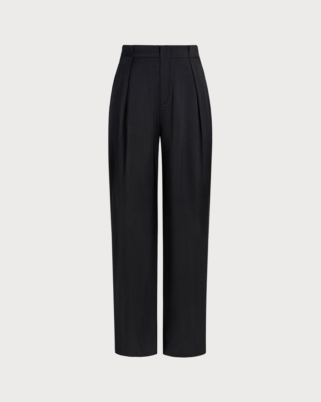 Black Natural Waisted Straight Pants