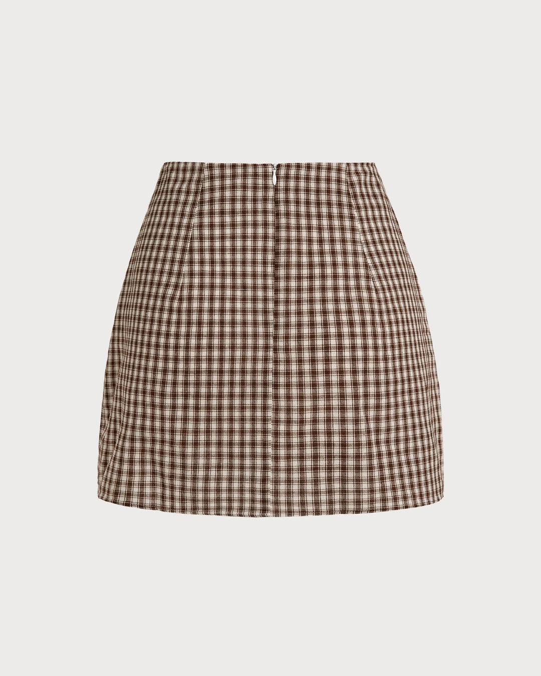 Brown Plaid A-Line Skirt