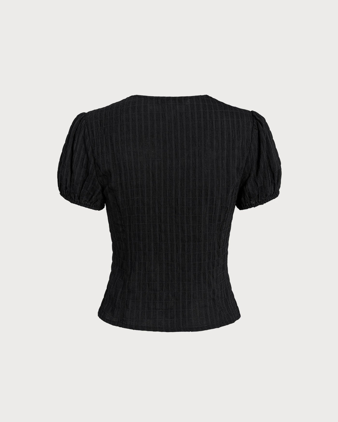 Black Jacquard Lace Button Blouse