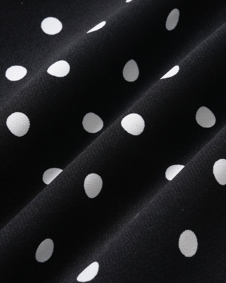 Black Polka Dot Mermaid Midi Skirt