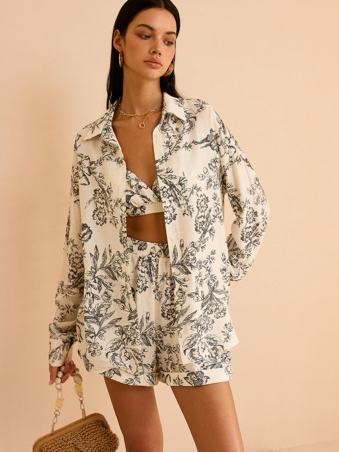 Floral Print Three-Piece Set