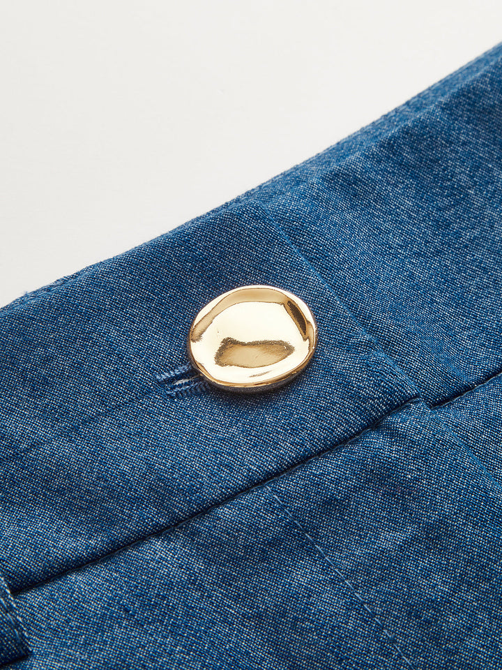 Cross-Tie Crop Top & Wide-Leg Pants Set