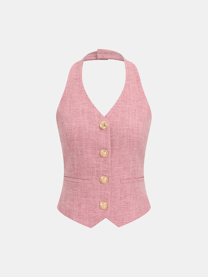 Halter Vest & Wide Leg Pants Set