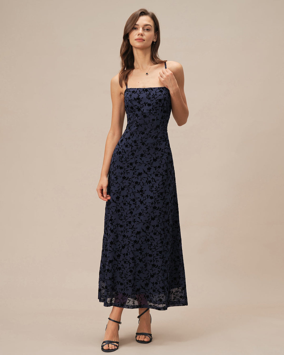 Blue X Cross Floral Slip Maxi Dress