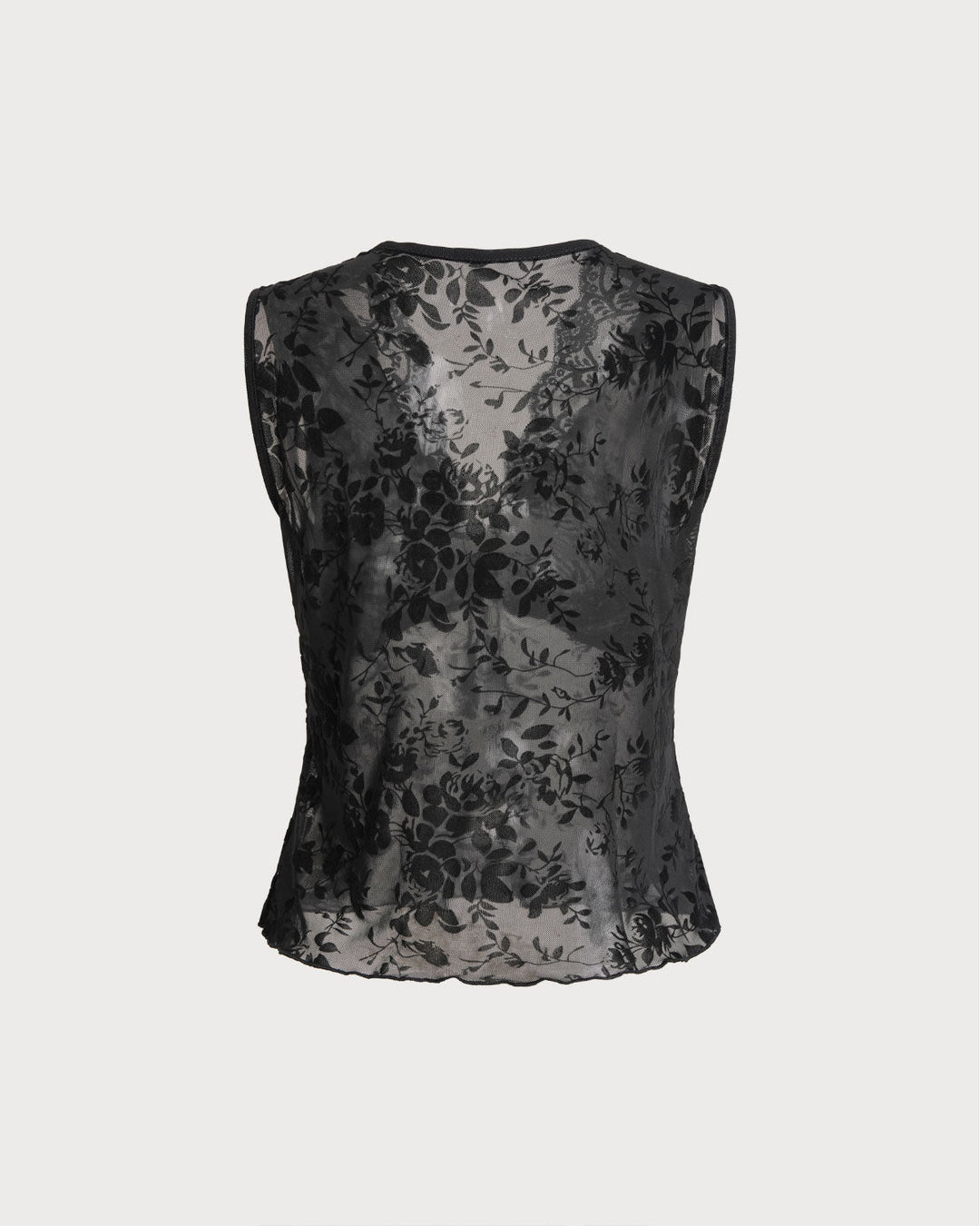 Black Lace V Neck Tank Top