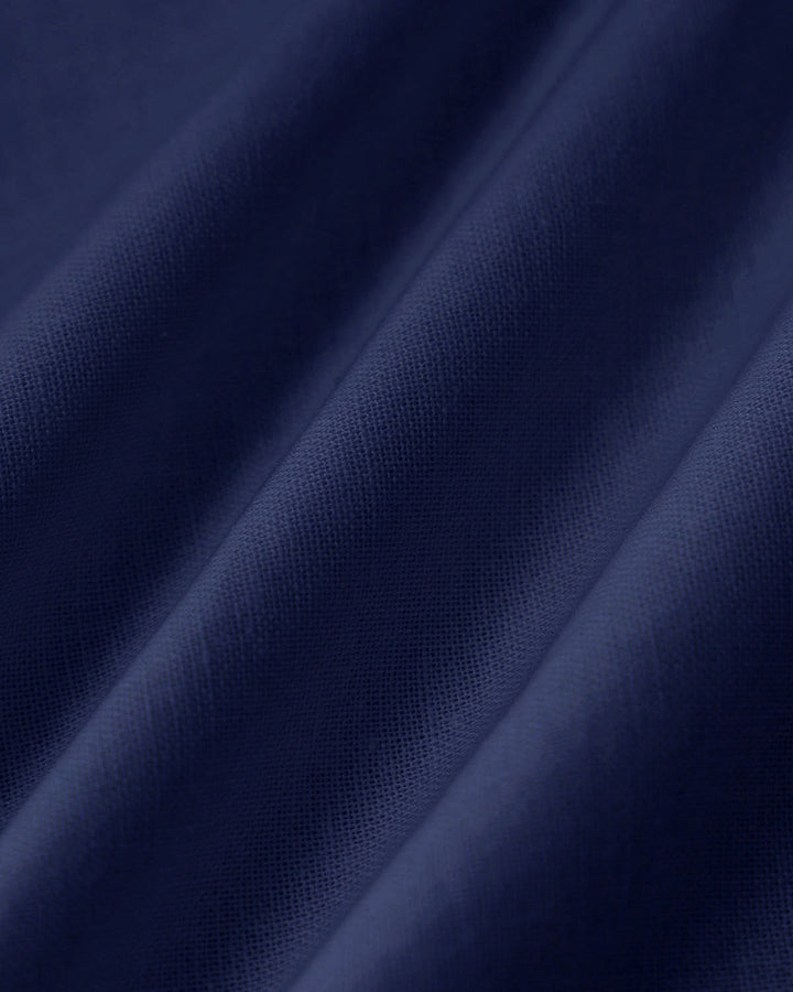 Navy Square Neck Button Blouse