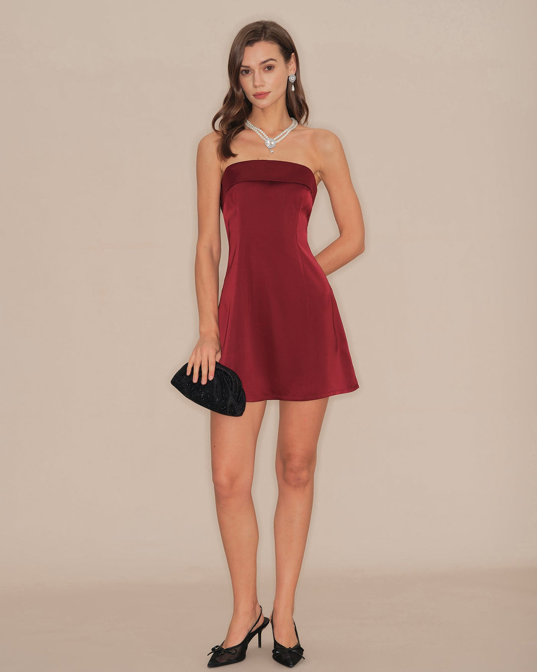 Red Strapless A-Line Mini Dress