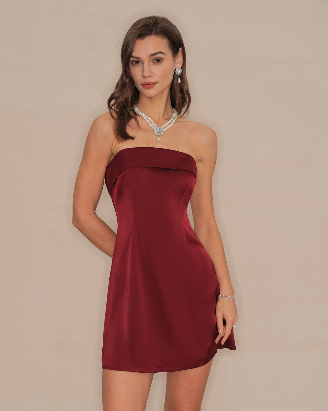 Red Strapless A-Line Mini Dress